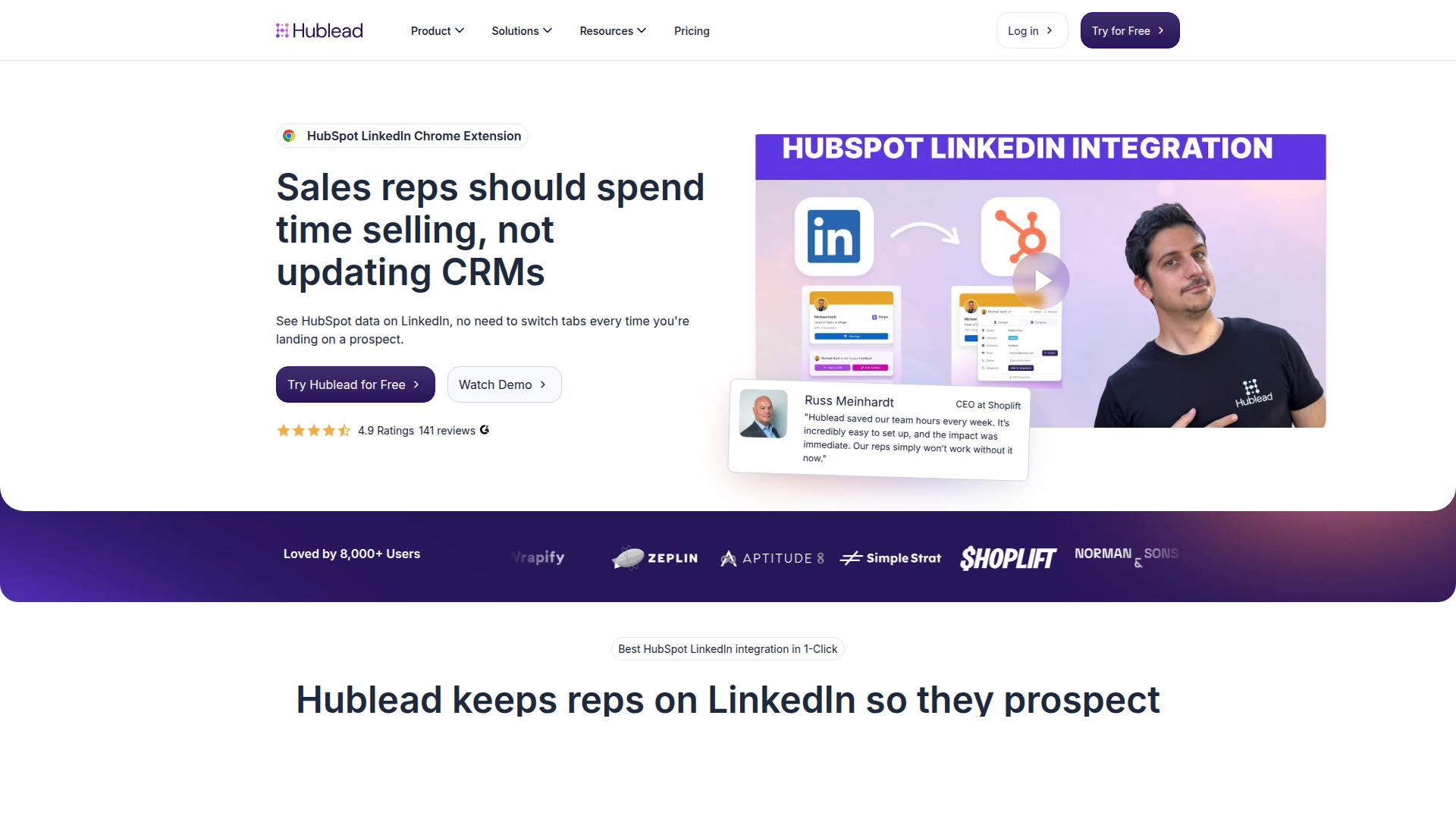 Hublead website
