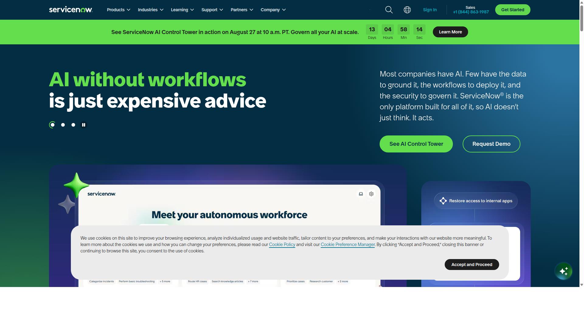 ServiceNow website
